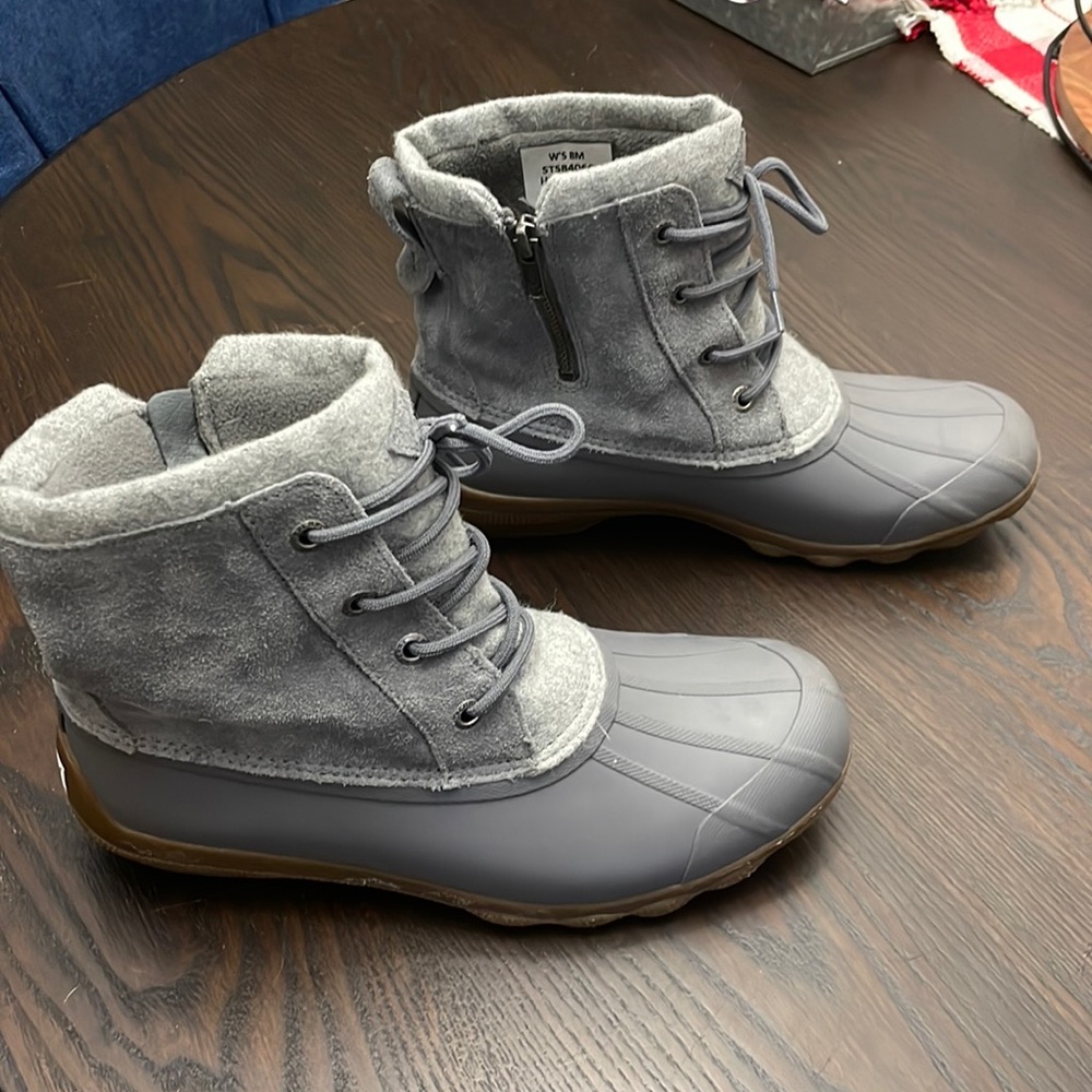 Sperry Wool Gray Duck Boots STS84060 Women 8M